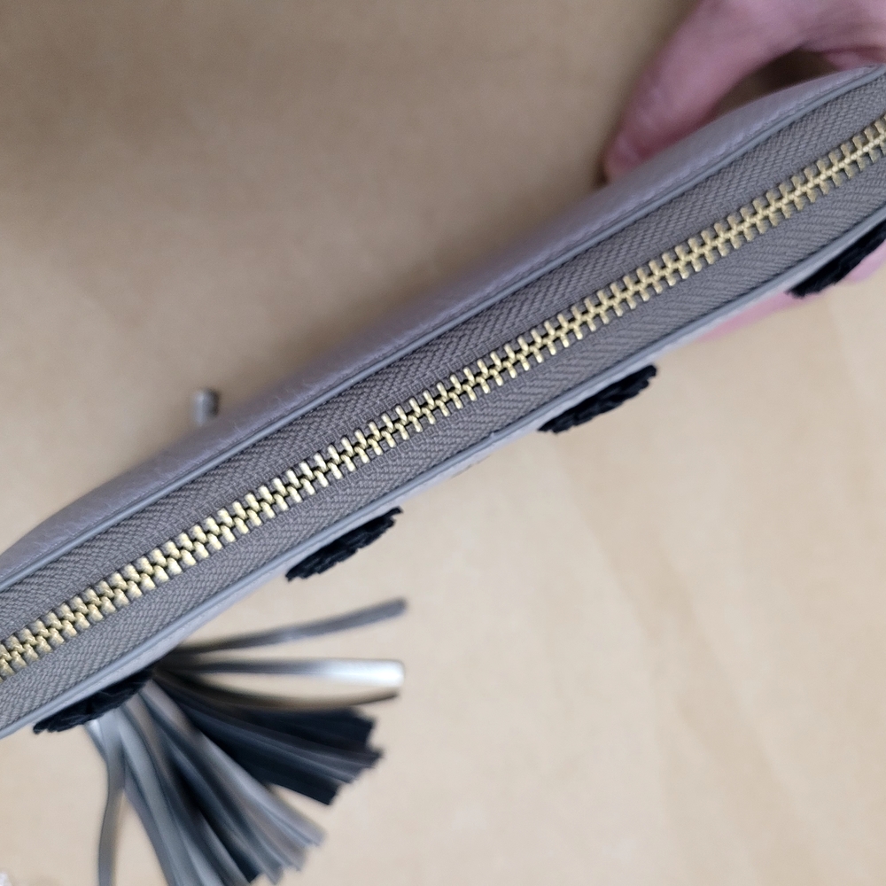 Fossil Gray Wallet with Silver Embellishments and Tassel - Picture 8 of 11